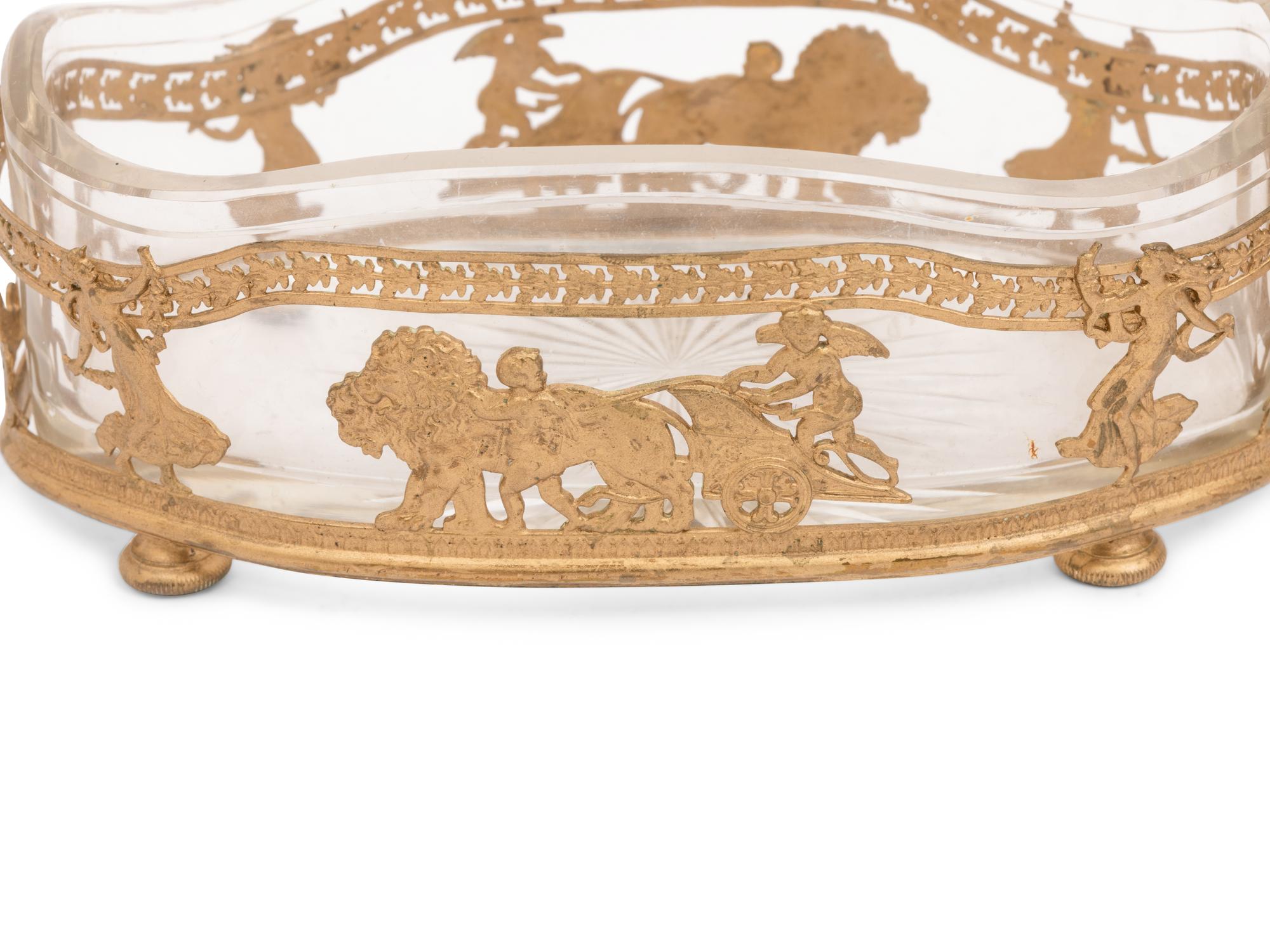 Two French Gilt Metal and Glass Bowls