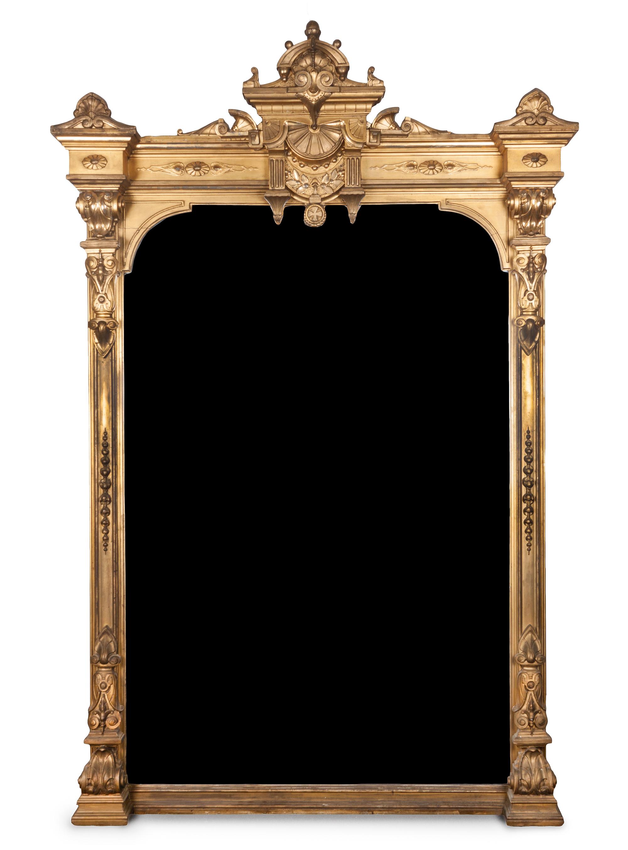 A Victorian Giltwood Pier Mirror 85 x 52 inches.