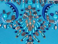 EMILIO PUCCI, CERULEAN EMBELLISHED KAFTAN WITH TASSELS