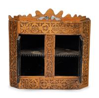 A Chip Carved Hanging Corner Cupboard