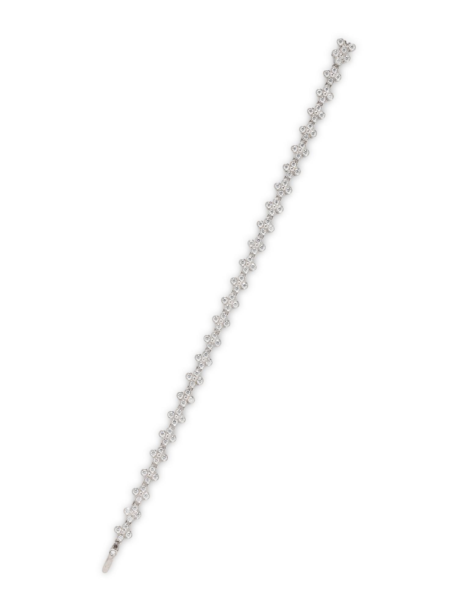 TIFFANY & CO., DIAMOND AND PLATINUM 'LACE' BRACELET