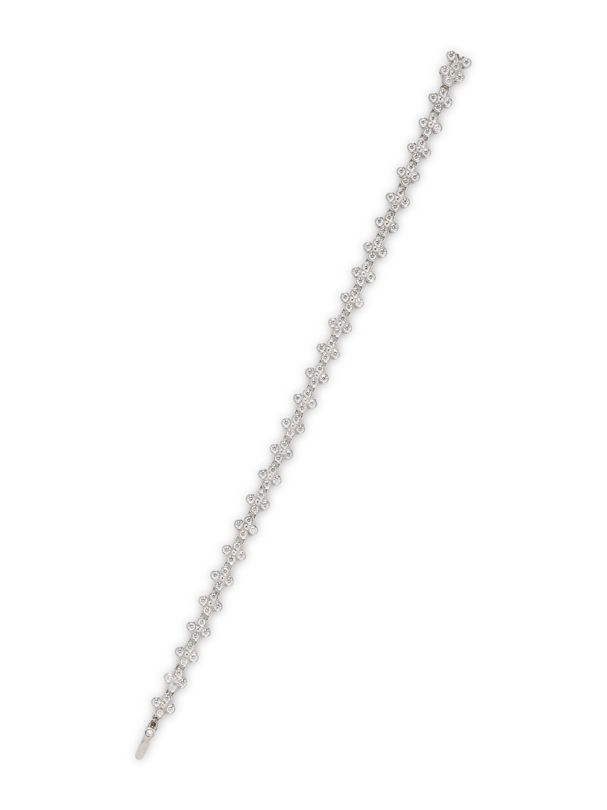 TIFFANY & CO., DIAMOND AND PLATINUM 'LACE' BRACELET