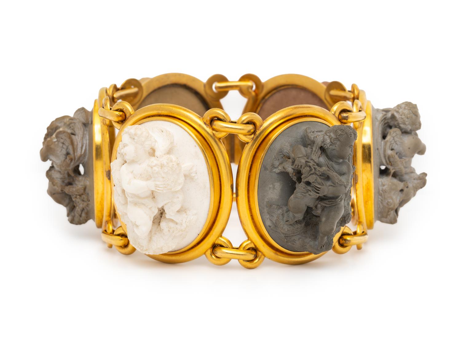 LAVA CAMEO AND YELLOW GOLD BRACELET