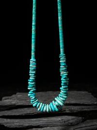 Single-strand Natural Smokey Valley Turquoise Nugget Necklace