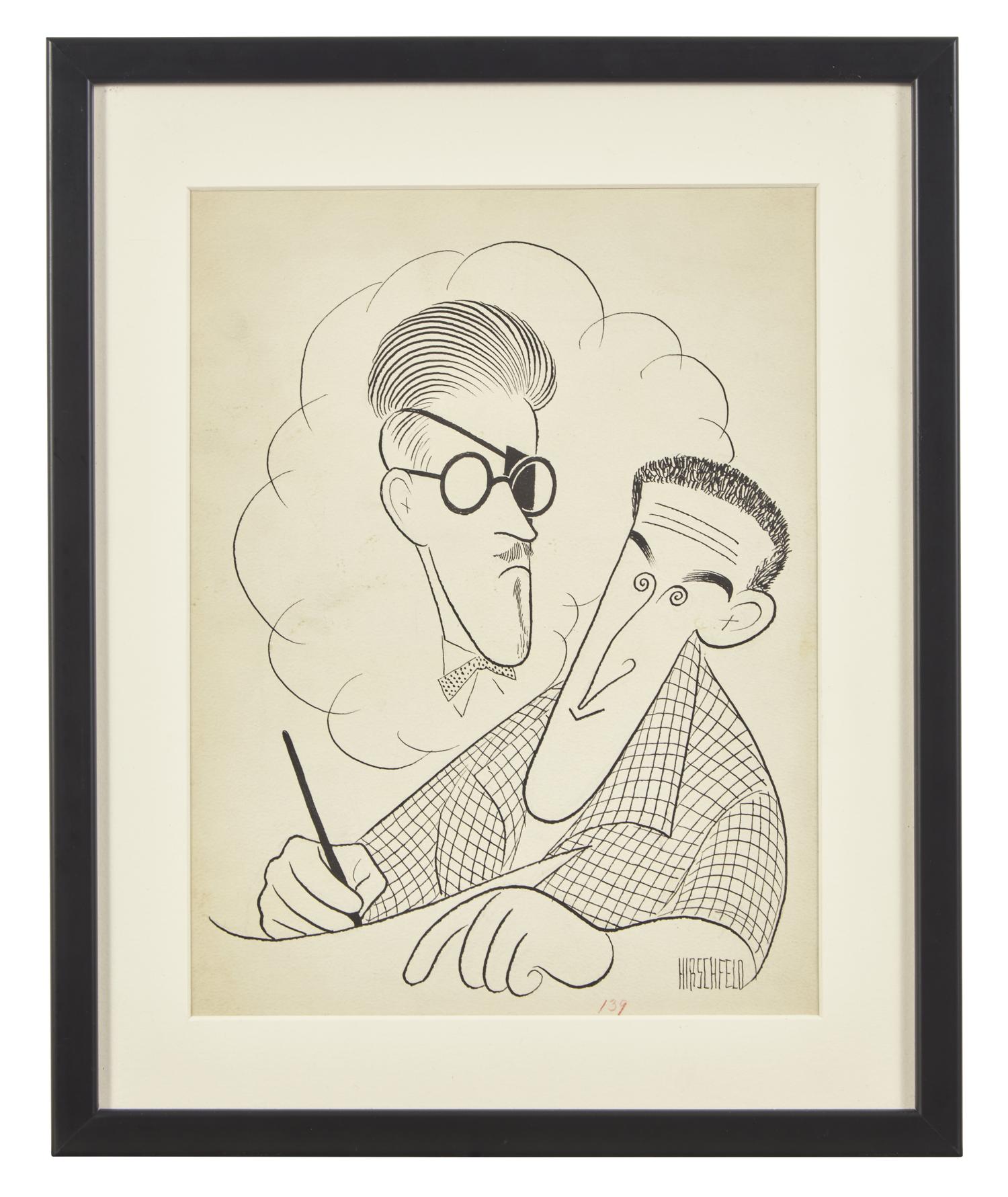 James Joyce and Mickey Spillane, Collier's magazine interior illustration, November 25, 1955