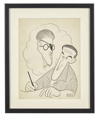 James Joyce and Mickey Spillane, Collier's magazine interior illustration, November 25, 1955