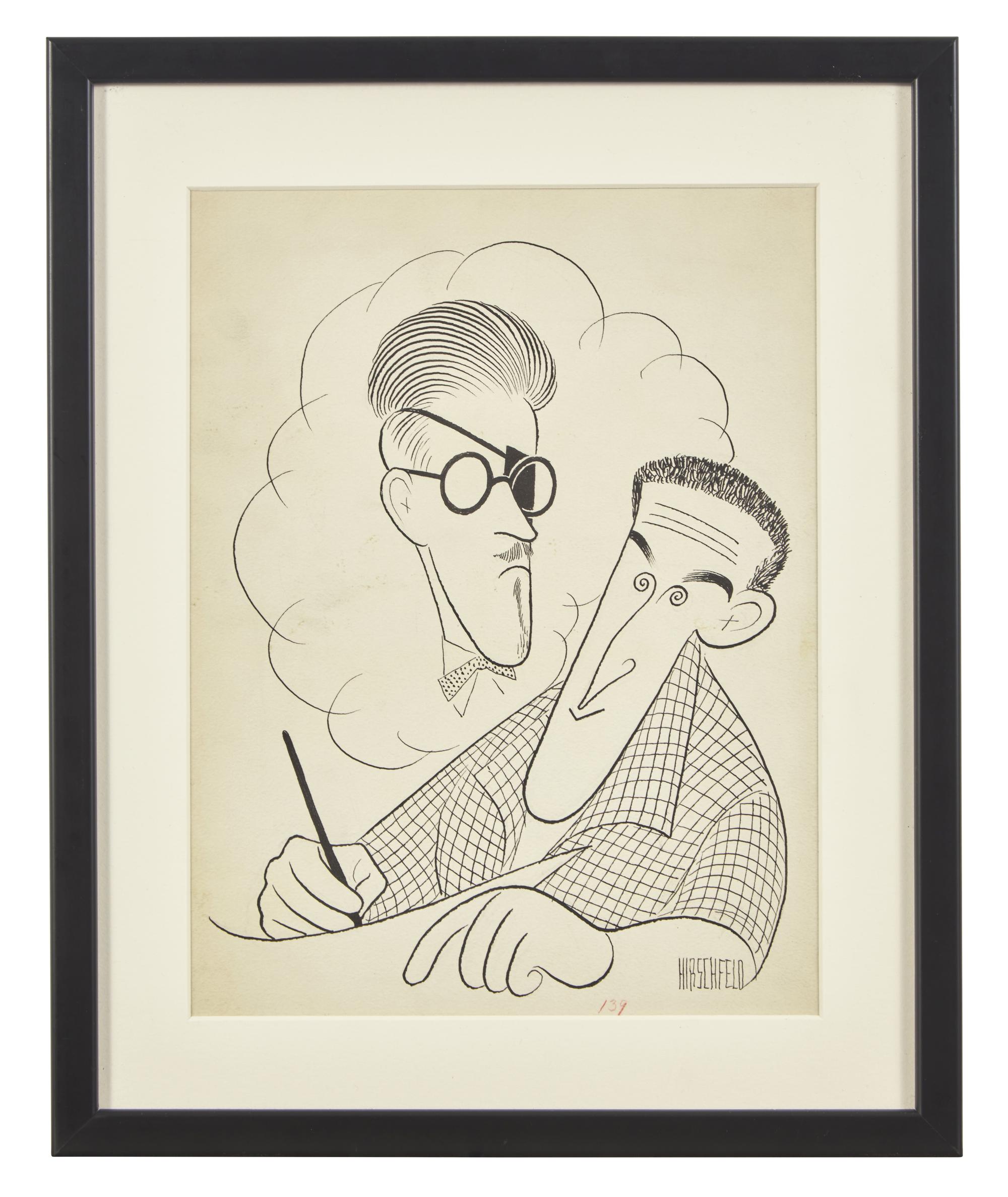 James Joyce and Mickey Spillane, Collier's magazine interior illustration, November 25, 1955