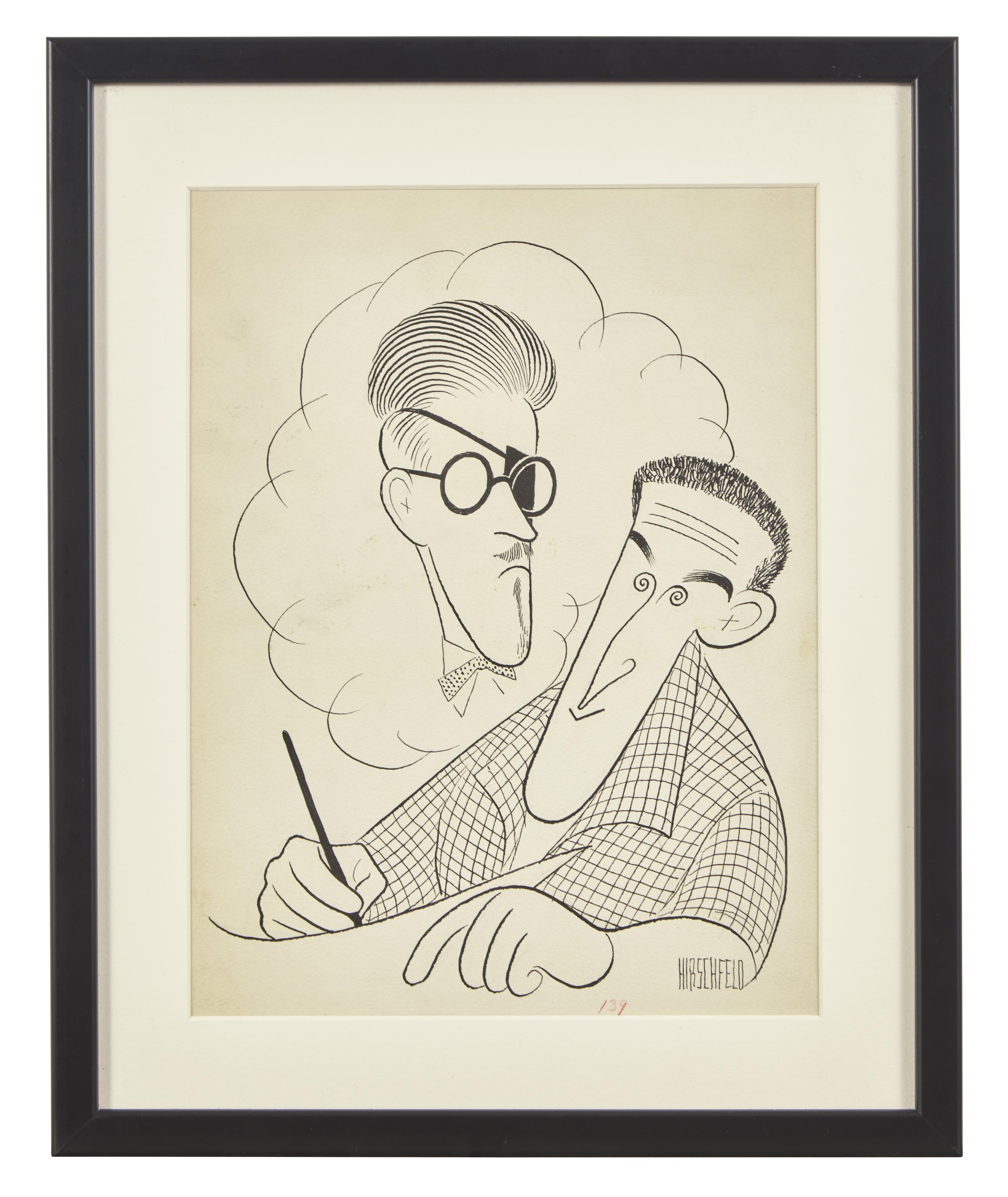 James Joyce and Mickey Spillane, Collier's magazine interior illustration, November 25, 1955
