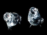 Two Steuben Glass Beaver Figures