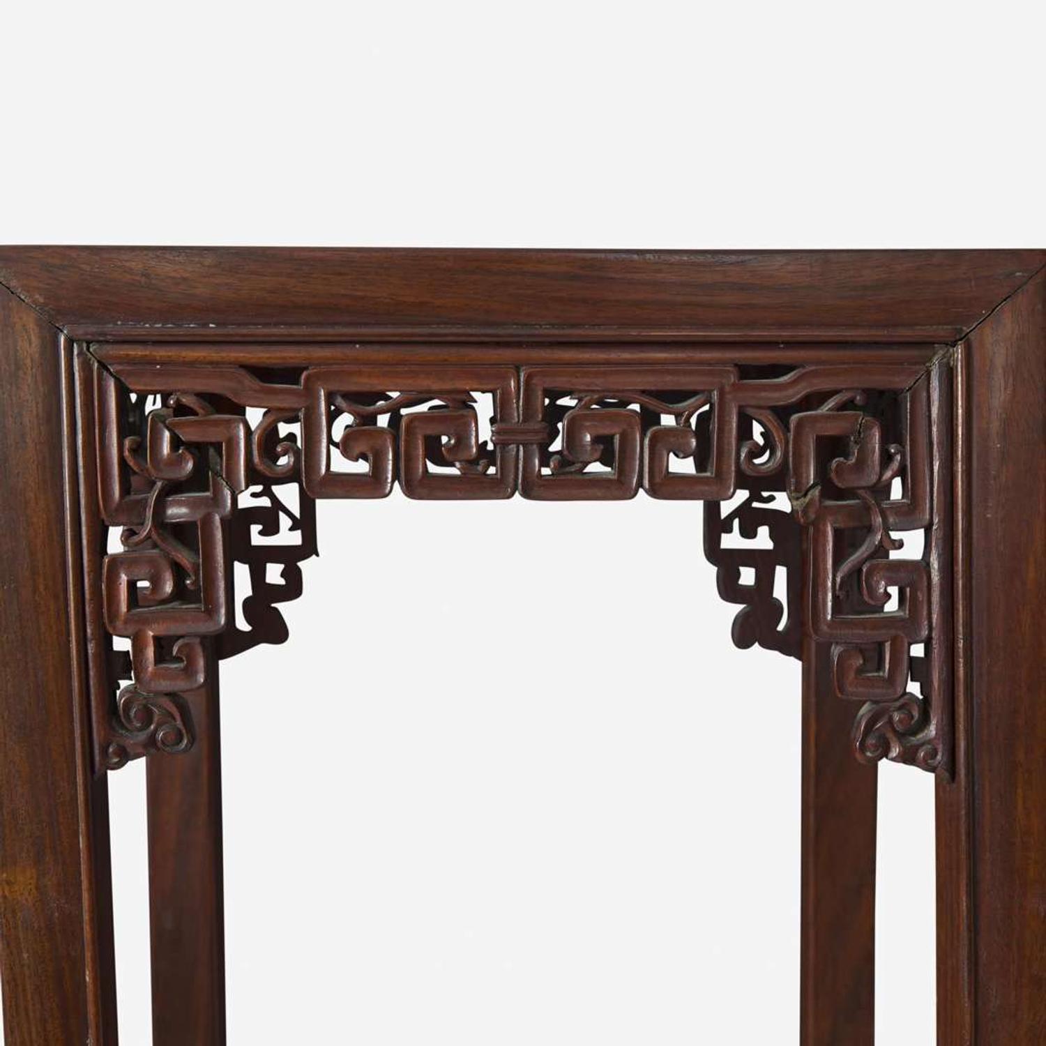 Three Chinese hardwood tall stands 香几三件 Late Qing to Republic period ?????