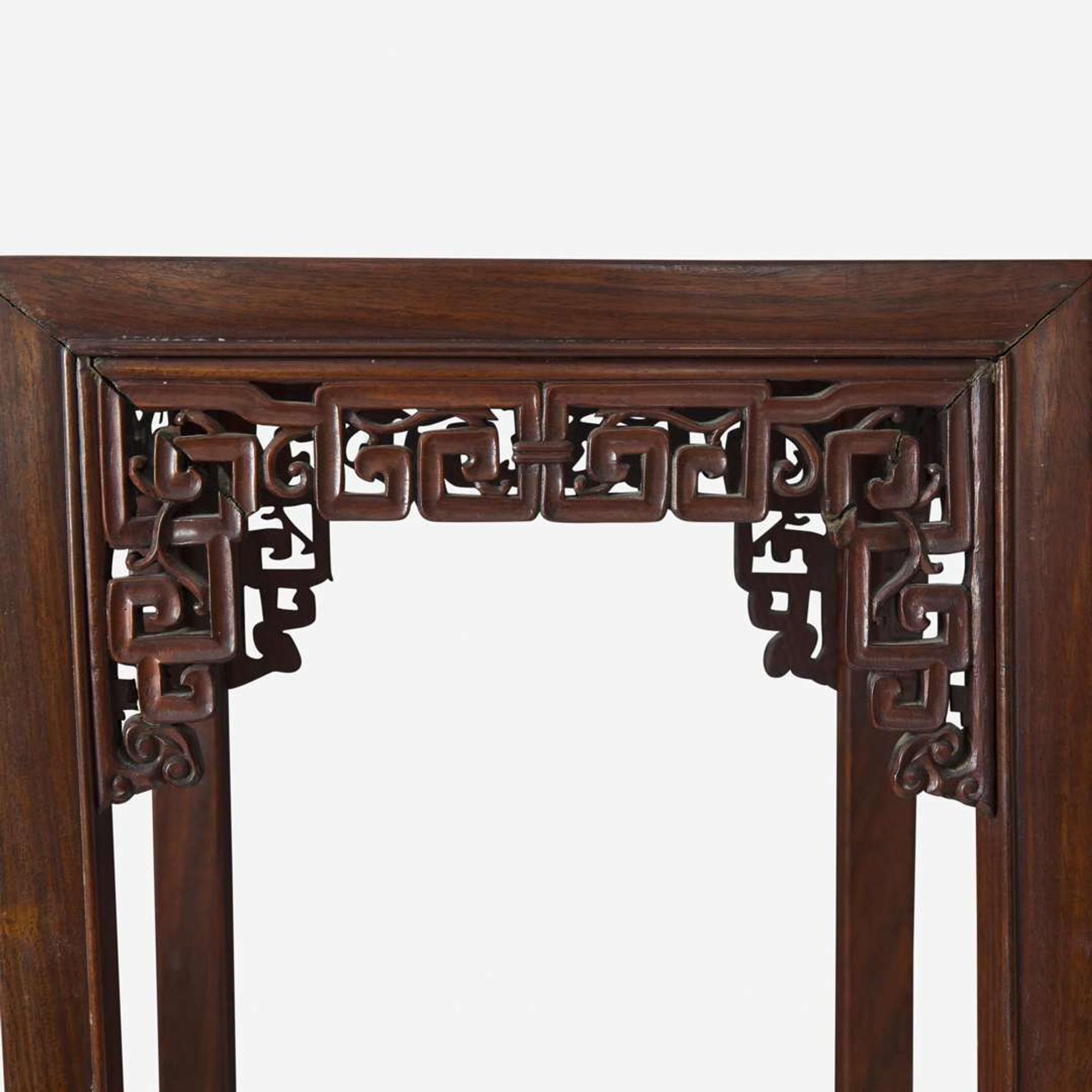 Three Chinese hardwood tall stands 香几三件 Late Qing to Republic period ?????