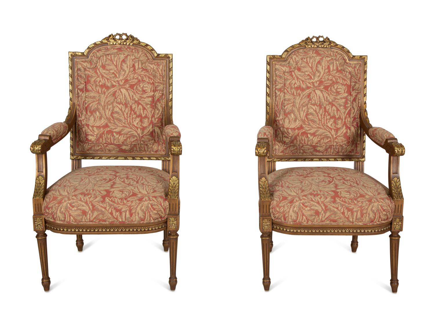 A Pair of Louis XVI Style Fauteuils
