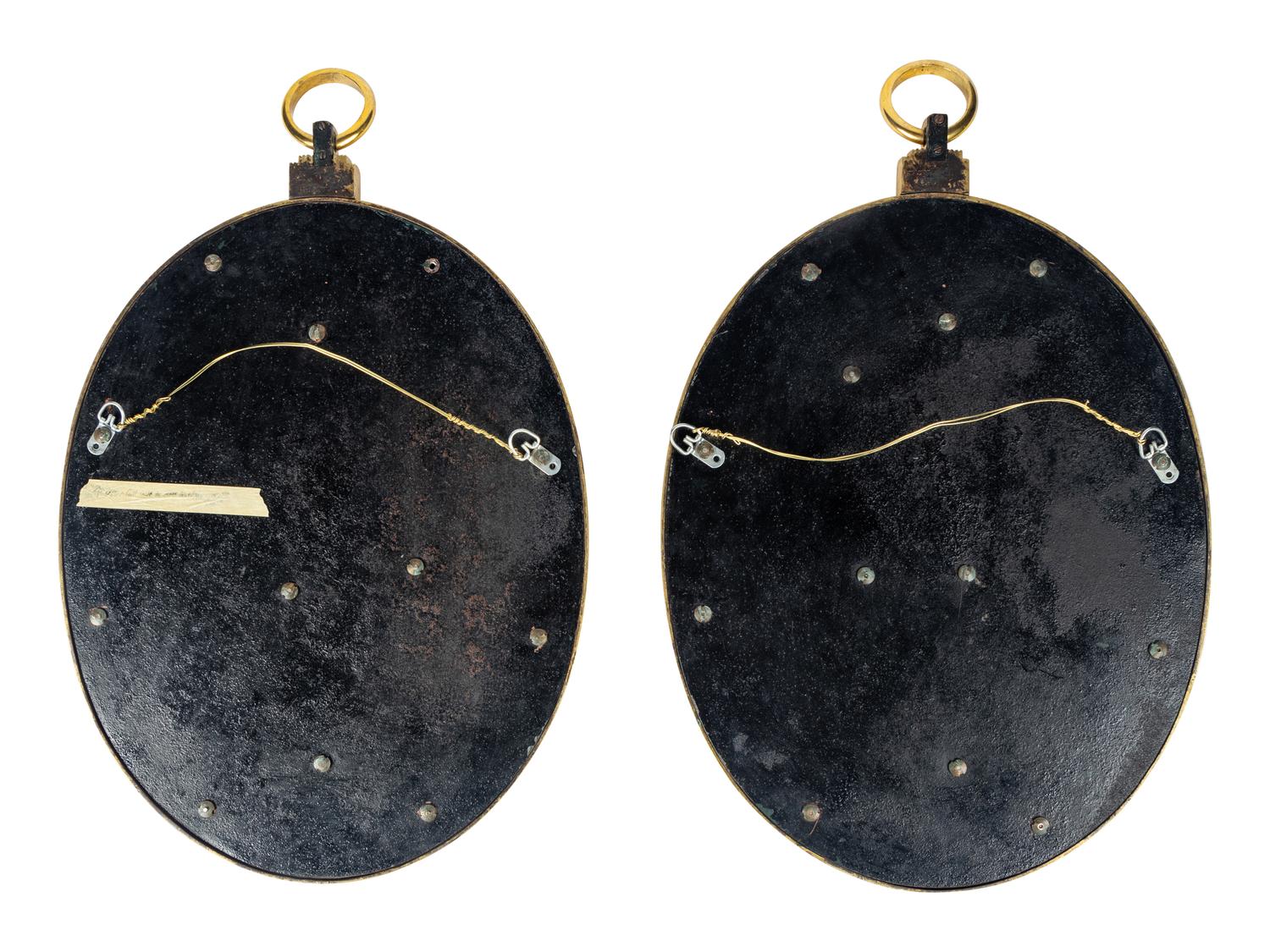 A Pair of Continental Tôle and Gilt Bronze Plaques