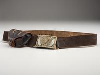[CIVIL WAR]. Non-commissioned officer's belt equipped with a Model 1851 enlisted sword belt plate and cap pouch, identified to Company G, 17th Regiment, Invalid Corps.
