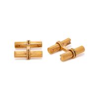 VAN CLEEF & ARPELS, DAVID MORRIS, CONVERTIBLE YELLOW GOLD AND HARDSTONE CUFFLINKS