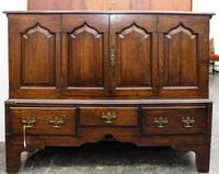 A Oak Mule Chest Height 44 x width 56 x depth 19 1/2 inches.