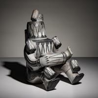 Joshua Madalena (Jemez, 20th century) — Seated Storyteller Pottery Figure, 2024