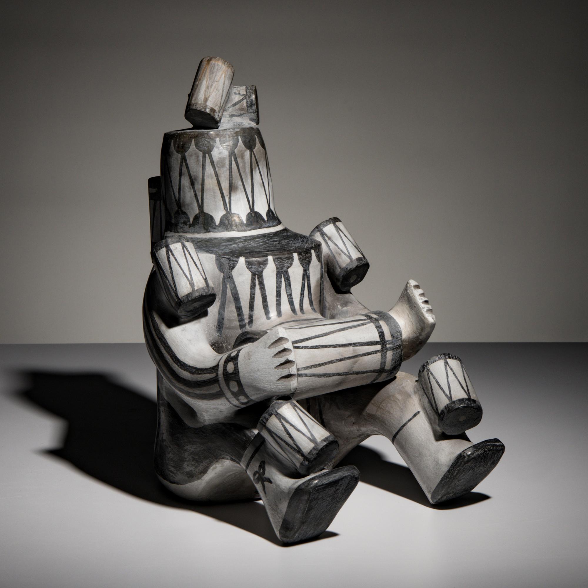 Joshua Madalena (Jemez, 20th century) — Seated Storyteller Pottery Figure, 2024