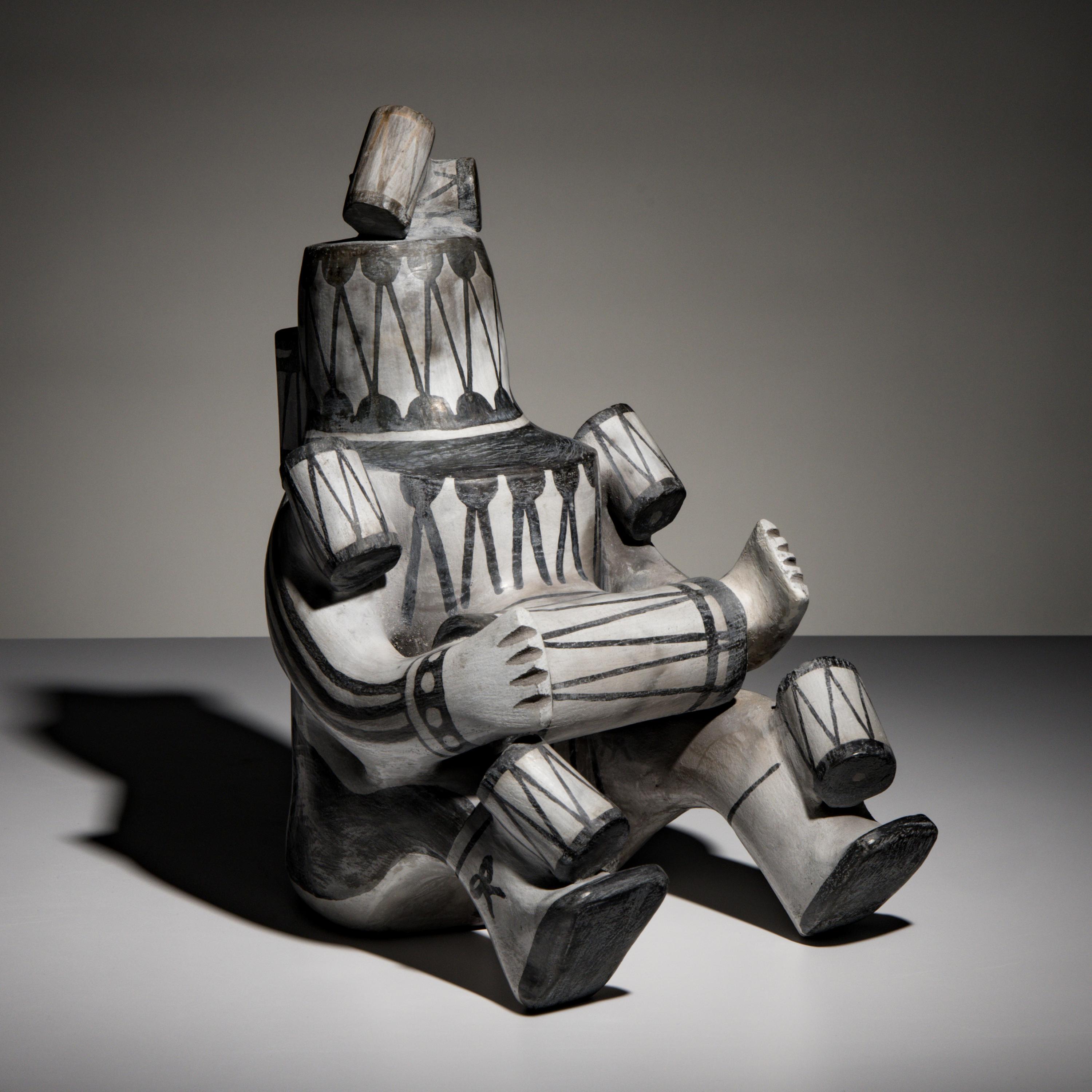 Joshua Madalena (Jemez, 20th century) — Seated Storyteller Pottery Figure, 2024
