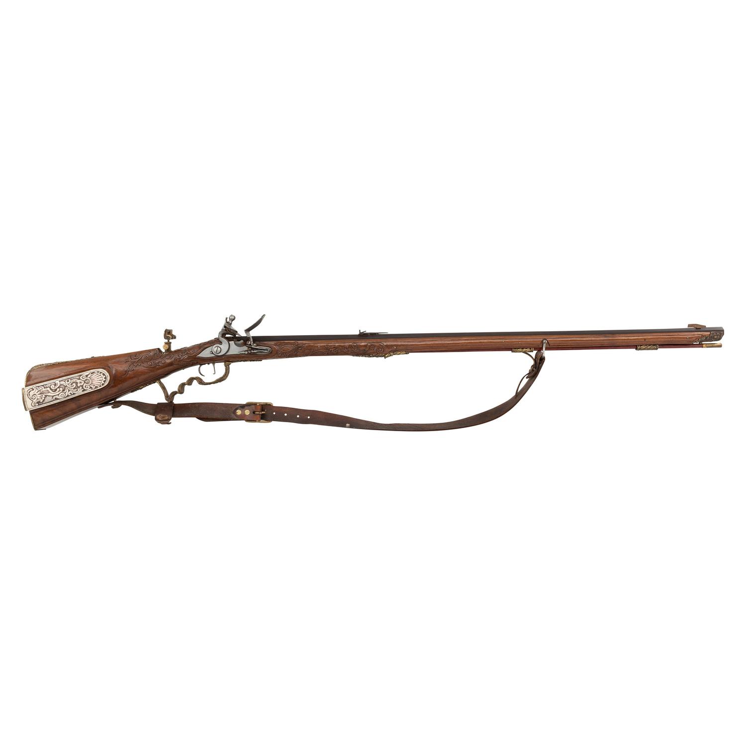 Carved Contemporary Flintlock Jaeger Rifle