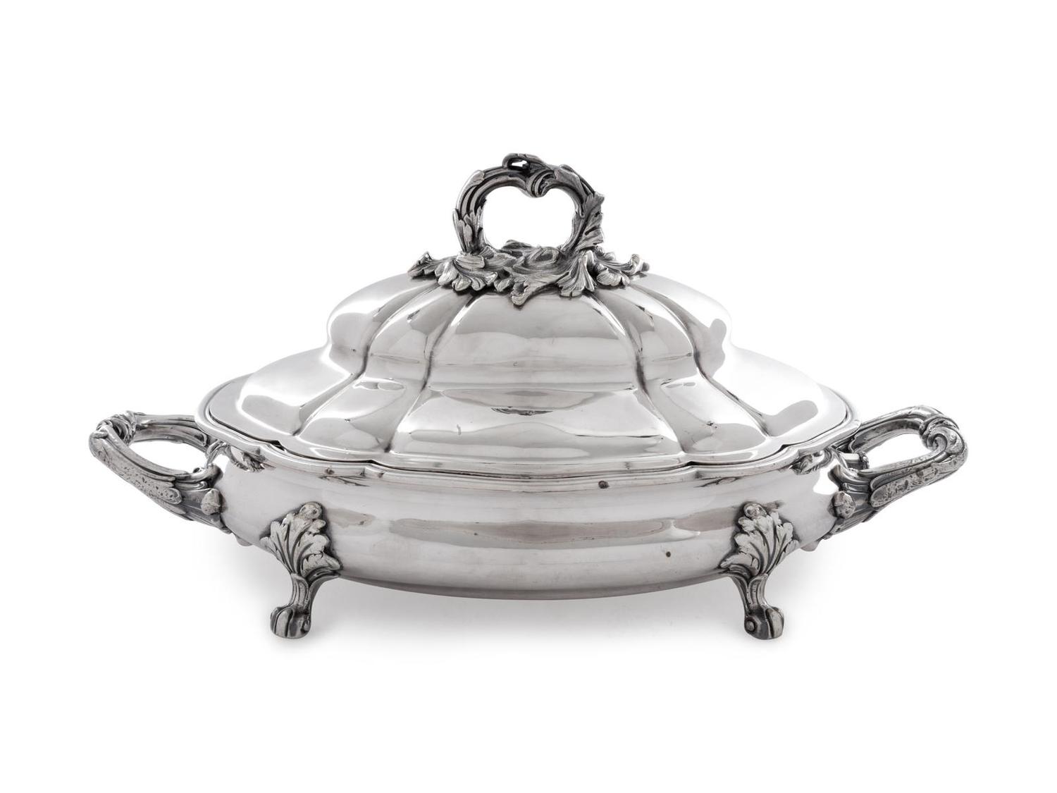 A Group of Four Silver-Plate Covered Serving Dishes