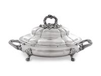 A Group of Four Silver-Plate Covered Serving Dishes