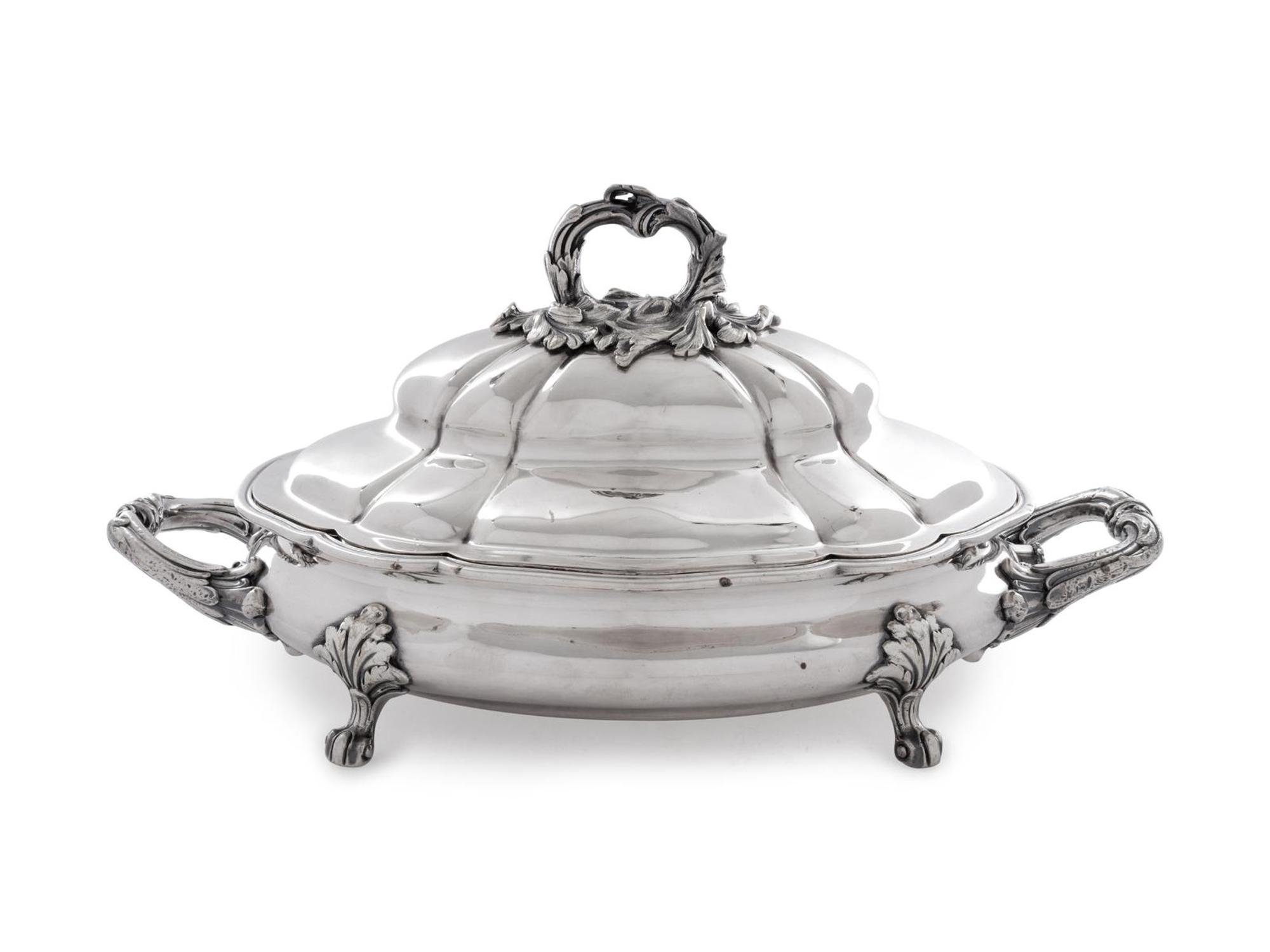 A Group of Four Silver-Plate Covered Serving Dishes