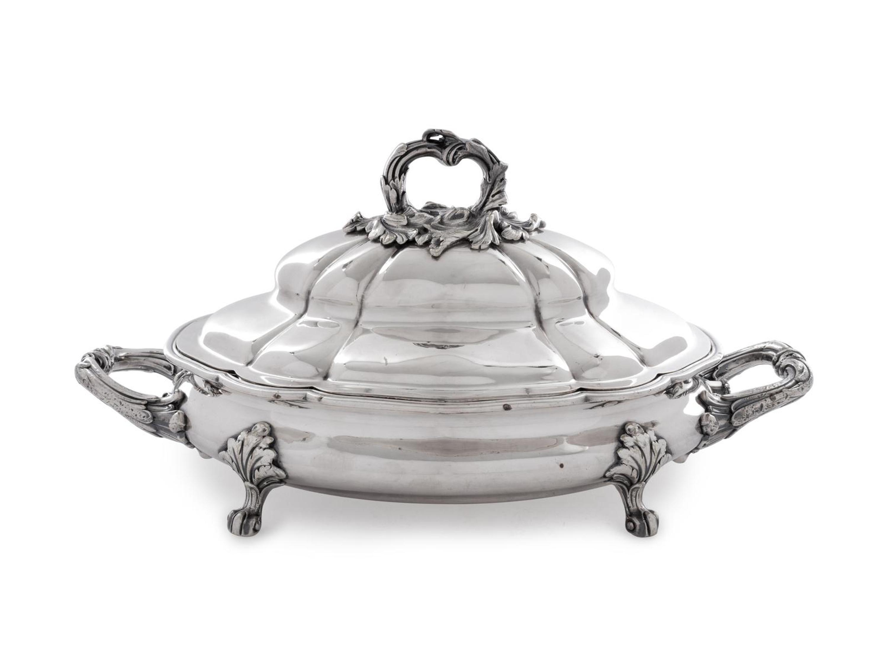 A Group of Four Silver-Plate Covered Serving Dishes