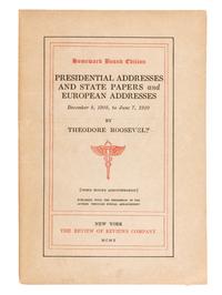 [BRYAN, William Jennings (1860-1925), his copies]. ROOSEVELT, Theodore (1858-1919). Presidential Addresses and State Papers and European Addresses. New York: The Review of Reviews Company, 1910. INSCRIBED BY ROOSEVELT TO WILLIAM JENNINGS BRYAN.