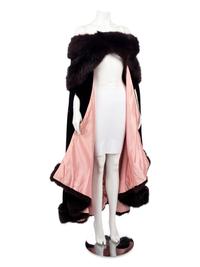 Mr. Blackwell Custom Velvet and Fur Trimmed Cape,