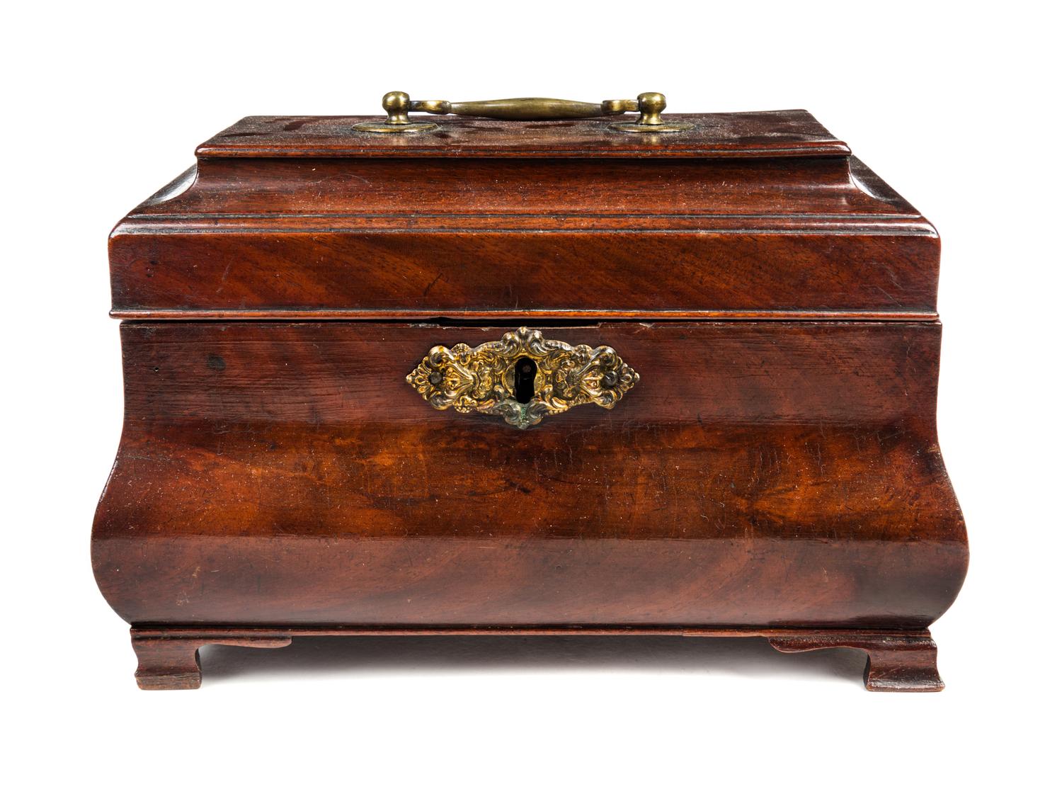 An English Mahogany Tea Caddy Width 10 inches.