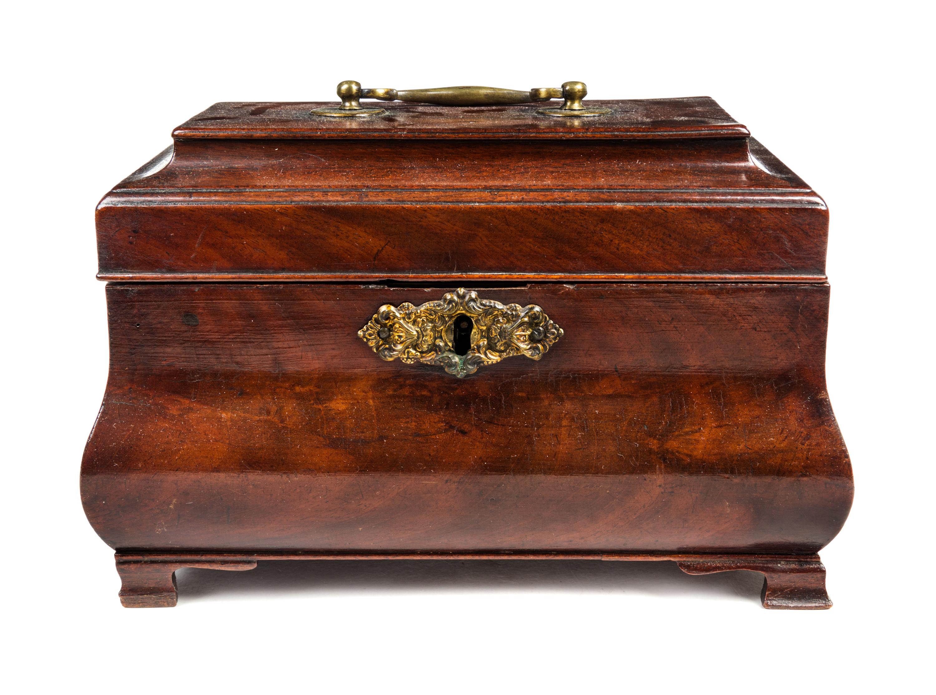 An English Mahogany Tea Caddy Width 10 inches.