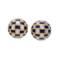 TIFFANY & CO., ANGELA CUMMINGS, MOTHER-OF-PEARL AND LAPIS LAZULI EARCLIPS