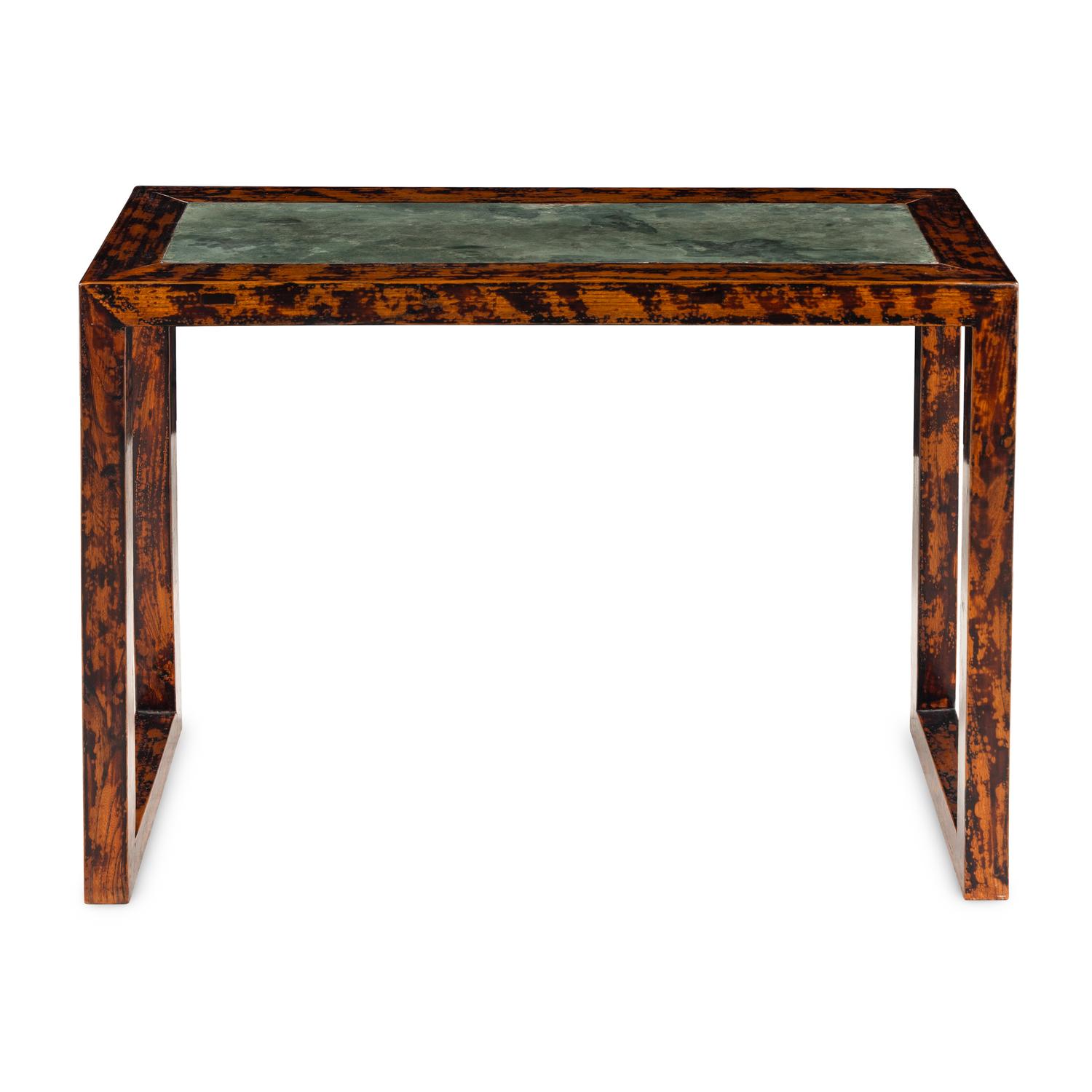 A Chinese Stone-Inset Hardwood Console Table