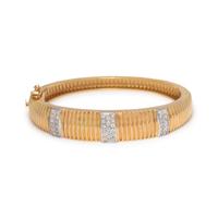 YELLOW GOLD AND DIAMOND BANGLE BRACELET