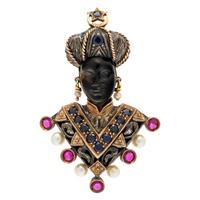 NARDI, GEMSTONE MORETTO BROOCH