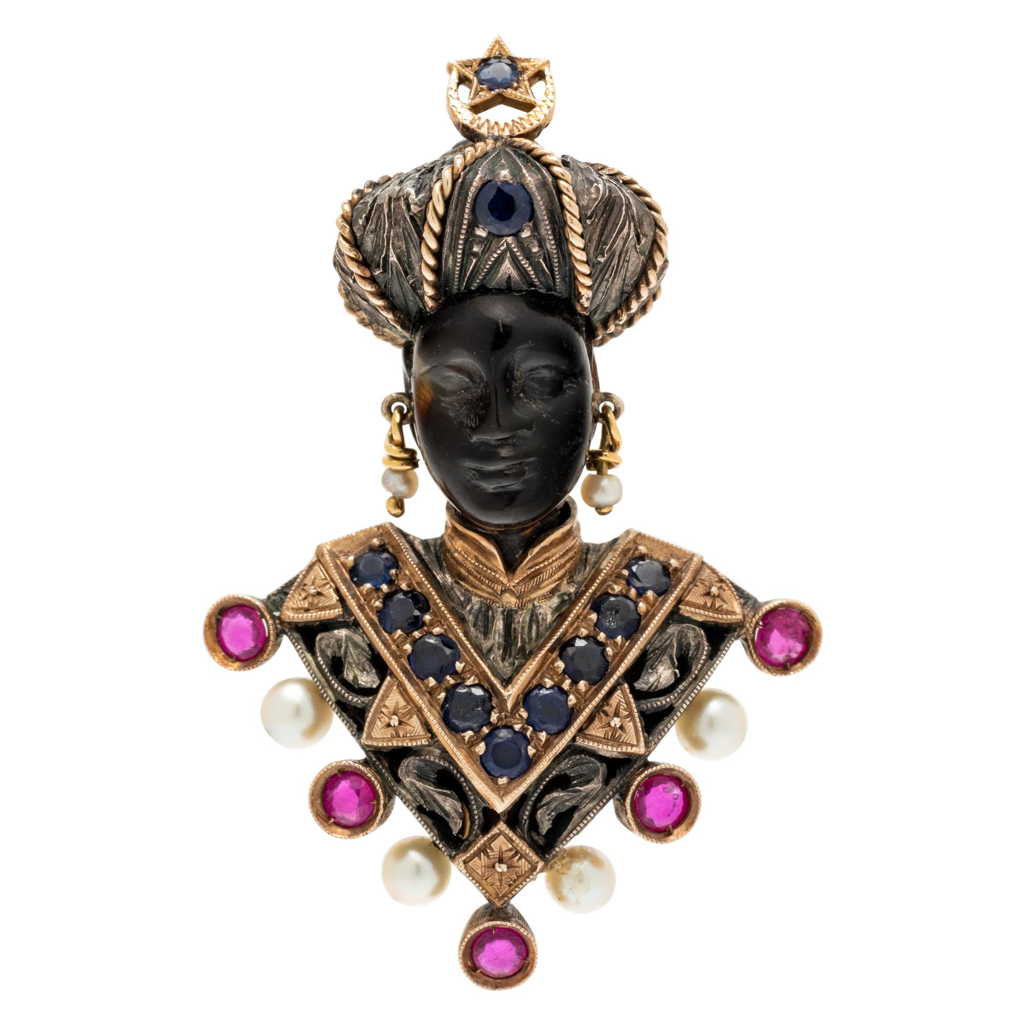 NARDI, GEMSTONE MORETTO BROOCH
