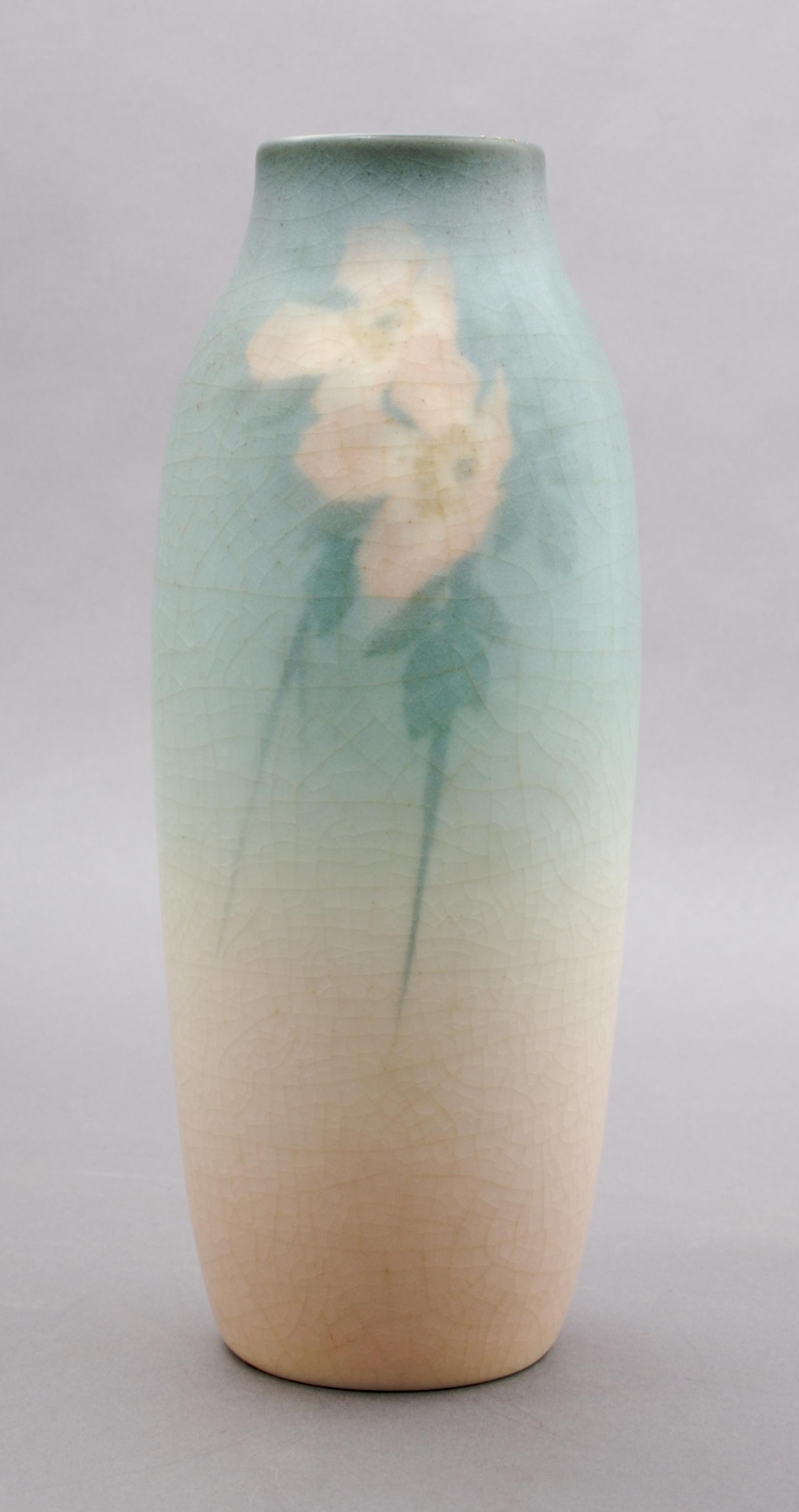 A Rookwood Vellum Glaze Pottery Vase, Edward Hurley, Height 9 1/2 inches.