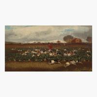 Sylvester Martin (British, 1856-1906) At Fault, Trying the Turnips