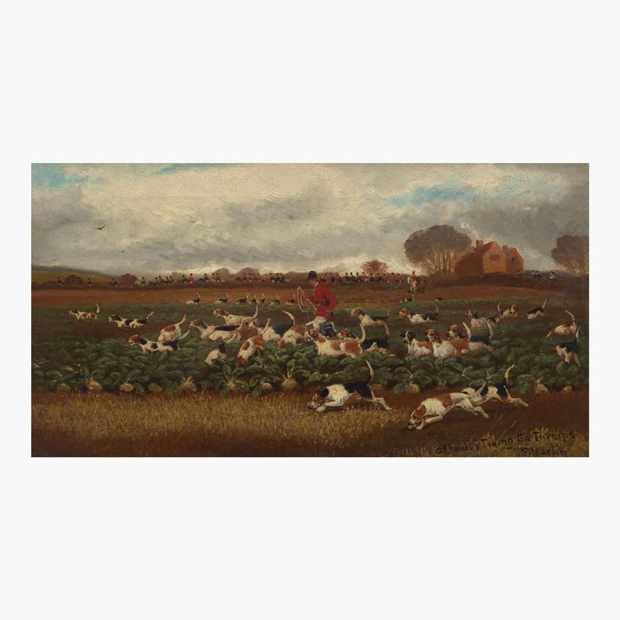 Sylvester Martin (British, 1856-1906) At Fault, Trying the Turnips