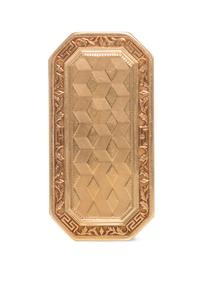 A French Yellow Gold Patch Box, 18th/19th Century, of rectangular form with canted corners, the borders decorated in alternating foliat