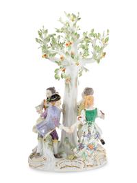 A Meissen Porcelain Ring Around the Rosie Figural Group
