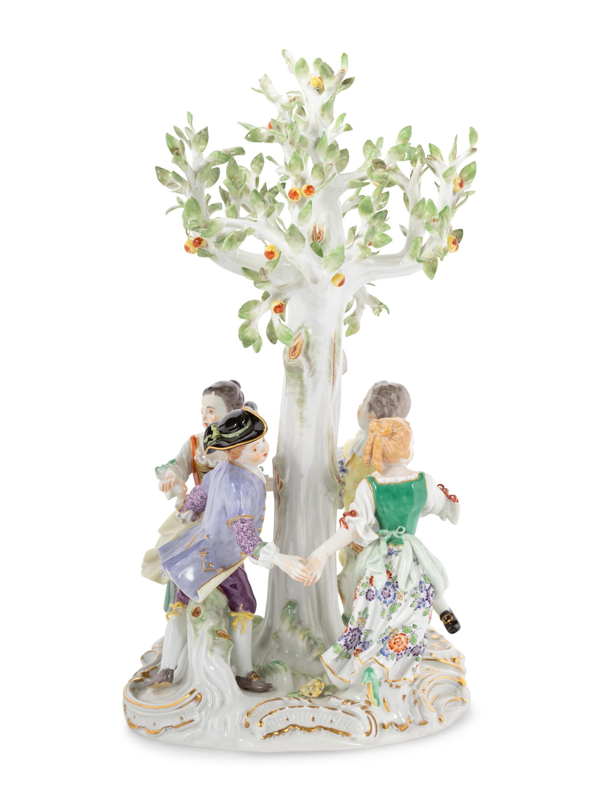 A Meissen Porcelain Ring Around the Rosie Figural Group