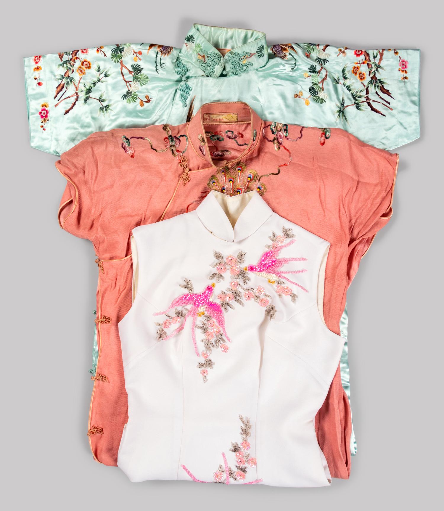 Three Chinese Silk Ladies' Cheongsam, Qipao