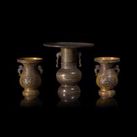 Three Japanese Bronze Vases, Late Edo to Meiji Period