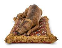 A Meissen Parcel Gilt Porcelain Model of Empress Catherine II of Russia's Favorite Dog