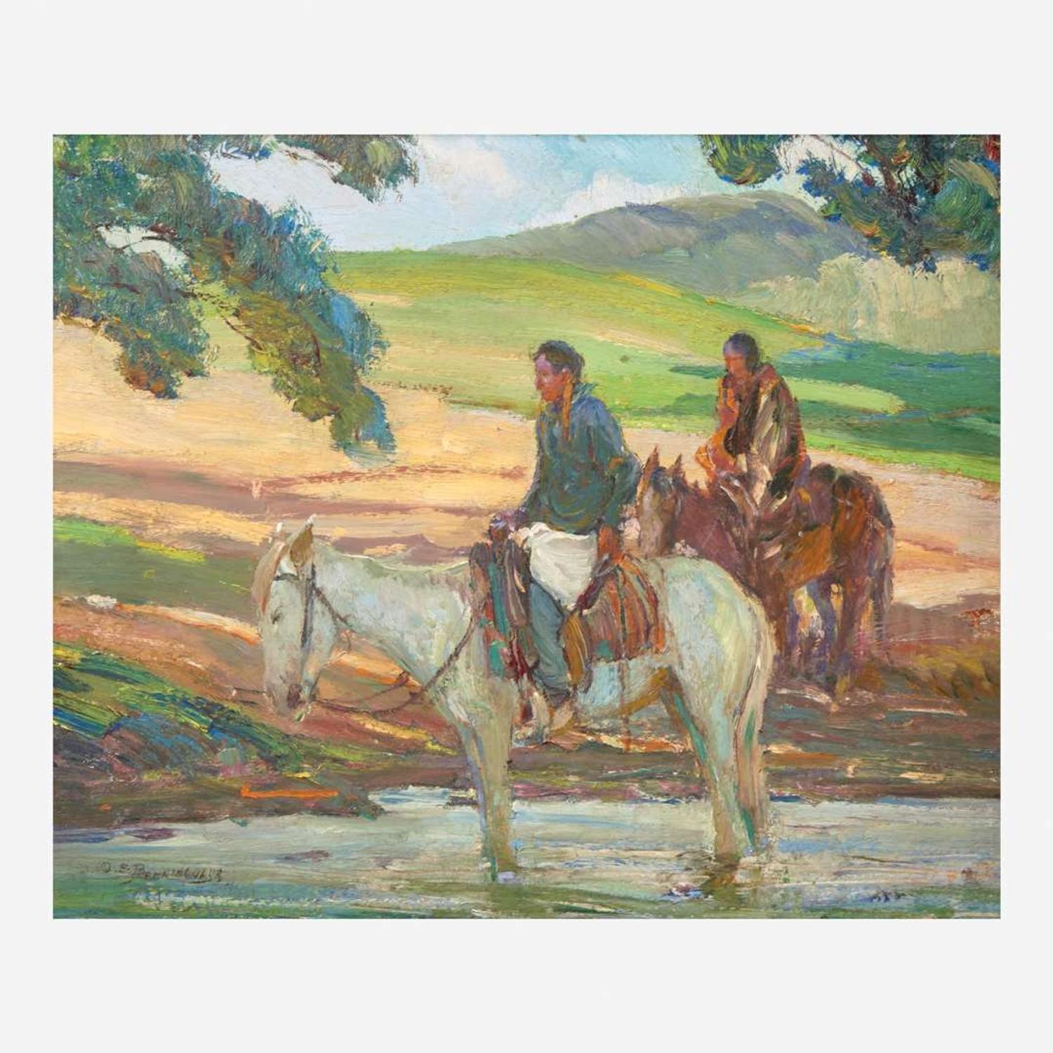Oscar E. Berninghaus (American, 1874-1952) The Water Hole