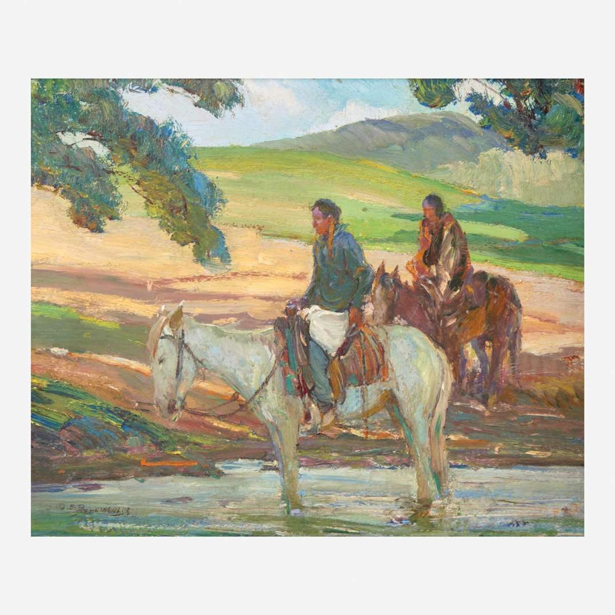 Oscar E. Berninghaus (American, 1874-1952) The Water Hole