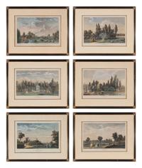 A Set of Six French Hand-Colored Engravings