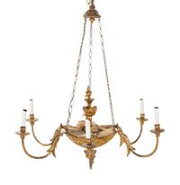 An Italian Giltwood Six-Light Chandelier